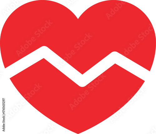 a broken red heart icon drawing