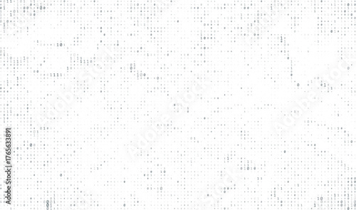 White Background Binary Code Matrix with 0 and 1 Numbers, Perfect for Computer Science, Data Encryption and Hacker Algorithm Theme