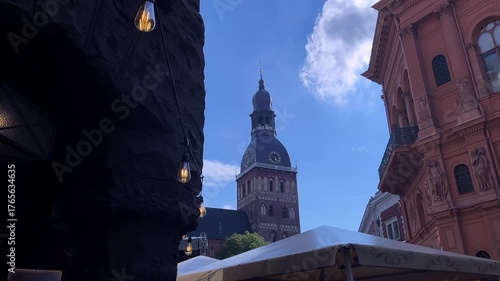 St. Peter’s Church Riga Old Town Aerial View