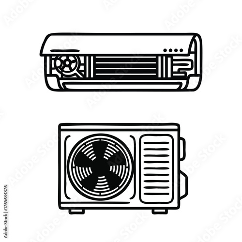 Air conditioner unit and outdoor condenser vector