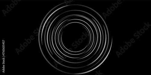 et of black thick halftone dotted speed lines. Speed lines in circle form. Geometric art. Design element for frame, logo, tattoo, web pages, prints, posters, template, abstract vector background.