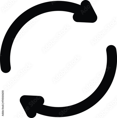 a simple black line drawing of a refresh icon