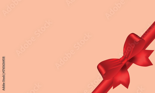 Festive background with a red bow