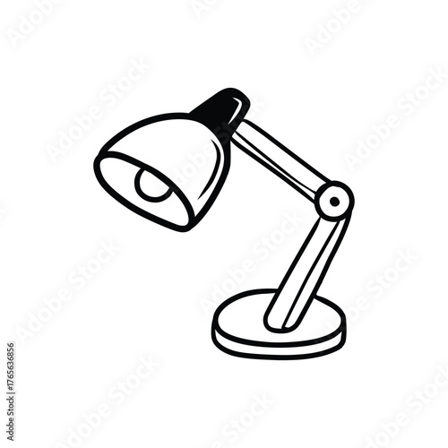 Minimalist Desk Lamp Line Art Illustration
