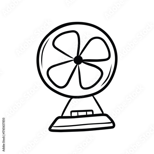 Electric Fan Line Art Illustration