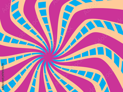 Vintage retro banner background. Colorful grunge wave wallpaper. Vector illustration. Twist party backround pattern.	