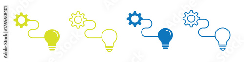 Dynamic duo of gears and lightbulbs symbolizes innovation, problem solving, and bright ideas powering effective solutions in business and technology development processes
