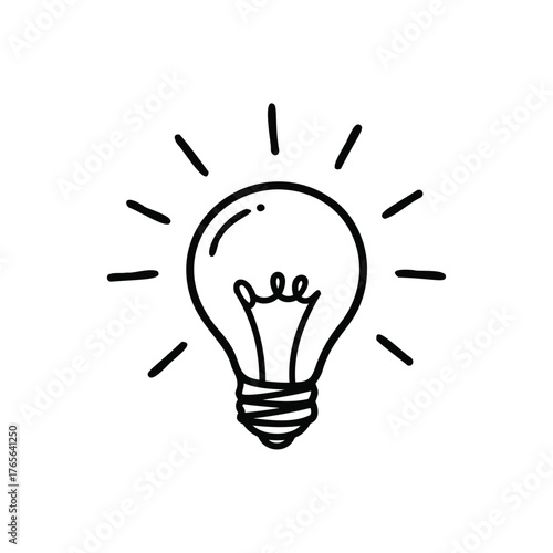 Light bulb with radiating lines idea inspiration