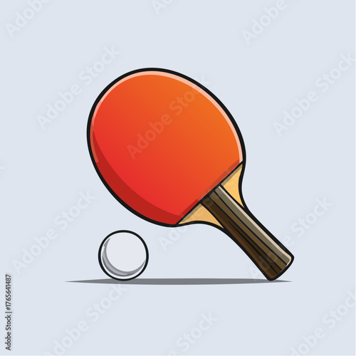 Table tennis paddle and ball icon. Ping pong equipment vector illustration