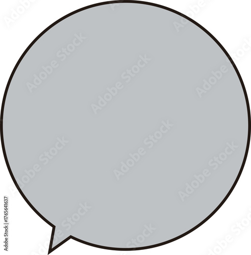 黒縁の正円のふきだし。テキストスペースは濃いグレー。シンプルで使いやすい。