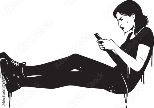 Distressed digital age: a monochrome illustration of disaffectio