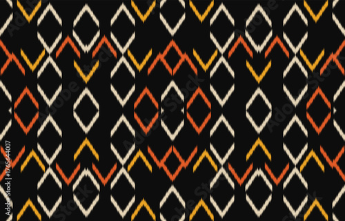 Ethnic abstract ikat art. Aztec ornament print. geometric ethnic pattern seamless  color oriental.  Design for background ,curtain, carpet, wallpaper, clothing, wrapping, Batik, vector illustration.