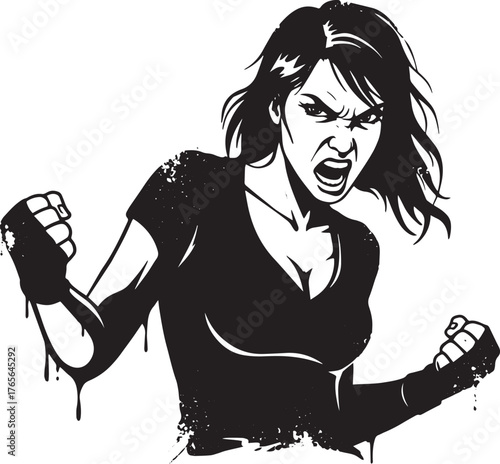 Fierce Determination: A Black and White Portrait of an Empowered