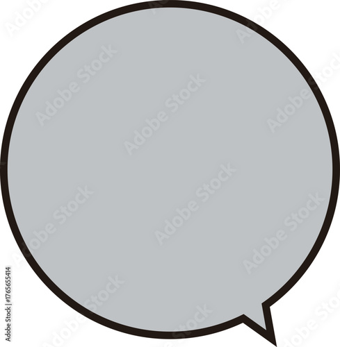 黒縁の正円のふきだし。テキストスペースは濃いグレー。シンプルで使いやすい。
