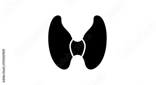 Thyroid Gland Silhouette Medical Icon Vector.
