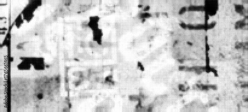 grunge black and white texture featuring halftone dots and dust screen print effect for graphic projects