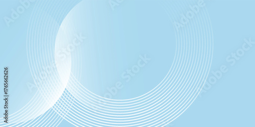 Abstract minimalist banner background, pastel colorful, blue and white gradations. Circle effect style vector illustration eps10