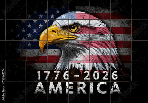 Grungy Eagle 250th anniversary vector