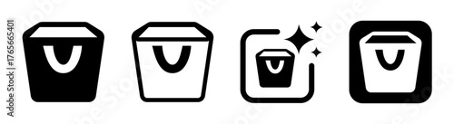Dustbin, box, and bin icon set on transparent background in PNG and vector formats with clean flat style illustration for digital apps, web interface, recycling, and modern UI design elements