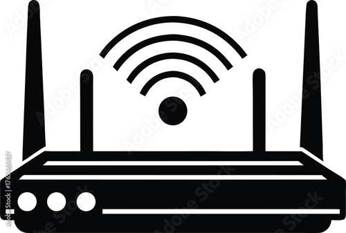 : WiFi Router Vector Illustration for Network Connectivity, Internet Access, and Digital Communication