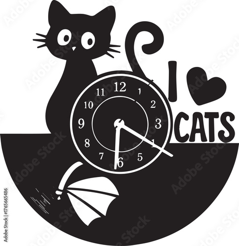 “Time ticks, tails curl, love purrs.”

“4:20—when cats claim the hour.”


