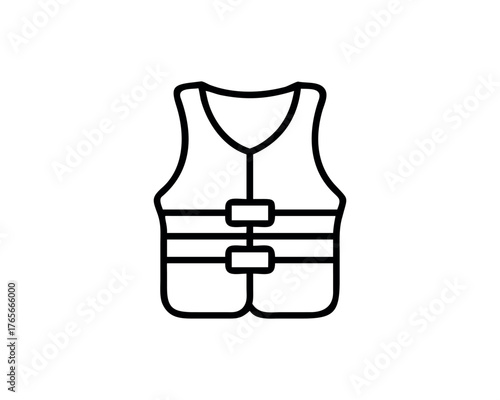 Outline graphic of a life vest
