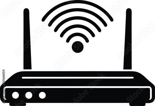 Wireless Internet Router Vector Illustration Showing Modern Connectivity Technology Concept