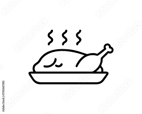 Hot cooked chicken on serving platter