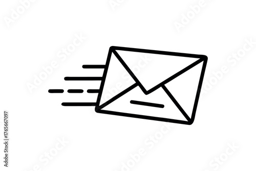 Outgoing Mail Icon with Speed Lines