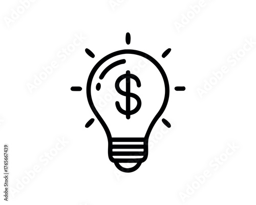 Lightbulb with dollar symbol inside concept for financial ideas