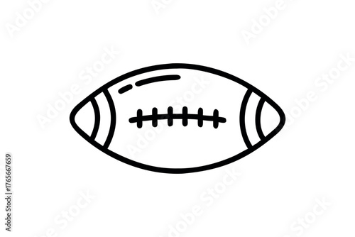 Black outline of a football on white background