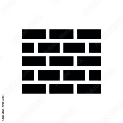 Black and white brick wall pattern icon