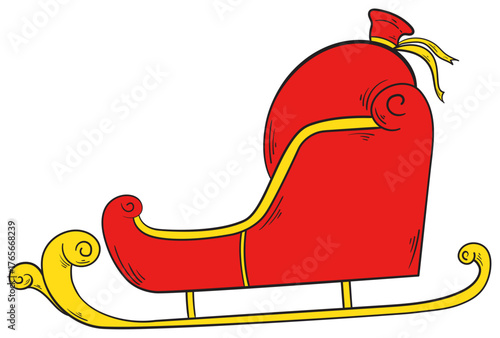 Sticker Santa Sleigh