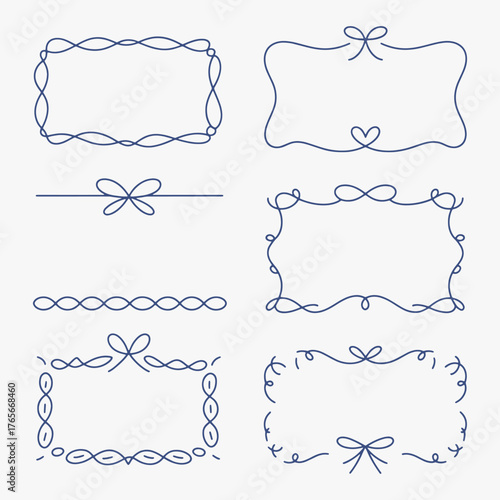 A set of hand-drawn frames with hearts. They all have a similar theme of love and romance.