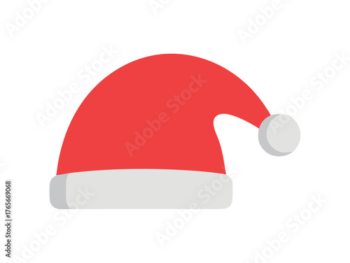 Red Santa Hat with White Pom Pom