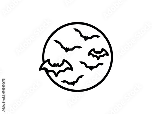 Circle with flying bats Halloween motif