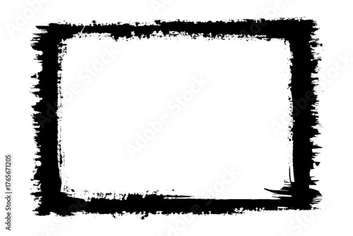 Retro photo film frame with transparent background. Abstract rectangles with space for text.  monochrome texture, worn pattern, surface is covered with scratches. Grunge frame with worn border. 