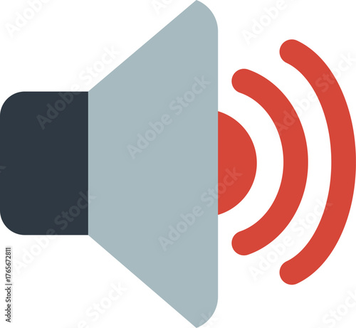 Speaker icon with sound waves signal communication and multimedia concept