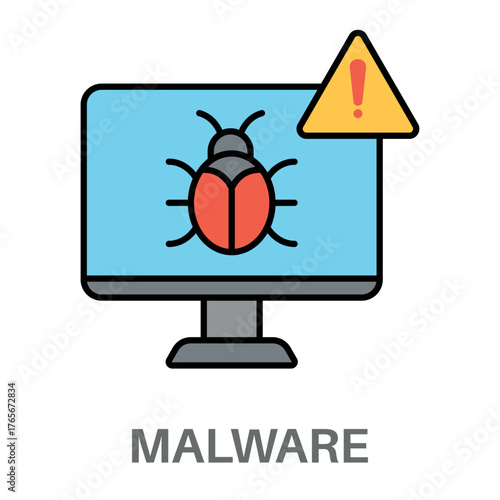 Malware Simple Style Flat Design Vector