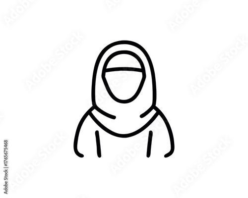 Woman wearing hijab simple icon