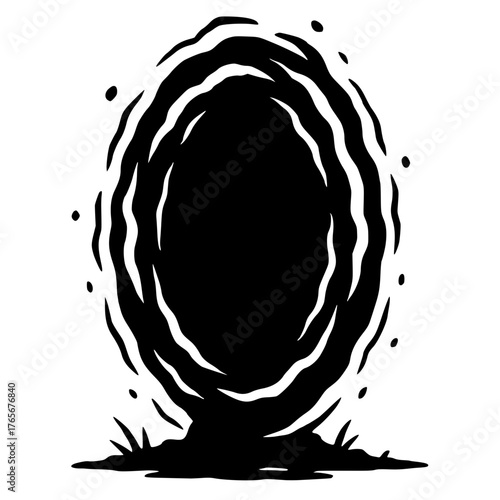 Silhouette of the occult portal