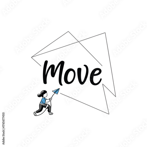 Silent Move – Modern Streetwear Typography (Black & Blue)