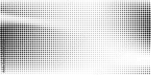 Dotted halftone gradient texture. Fading polka dot background. Repeated dots gradation pattern background. Black vanishing comic pop art overlay backdrop. Halftone raster effect wallpaper. Vector