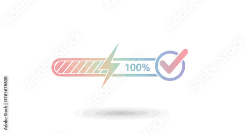 Symbolizing peak performance for Hybrid Work & Digital Nomad success with a fully loaded status bar