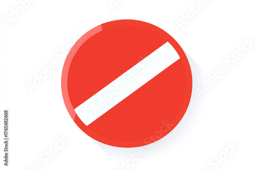 Free Download Red circle with white stripe isolated on white background, no entry sign - GFXLoad