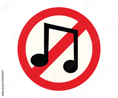 no music allowed symbol icon.eps