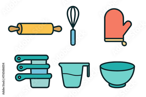 Essential kitchen equipment set for home baking and culinary preparation