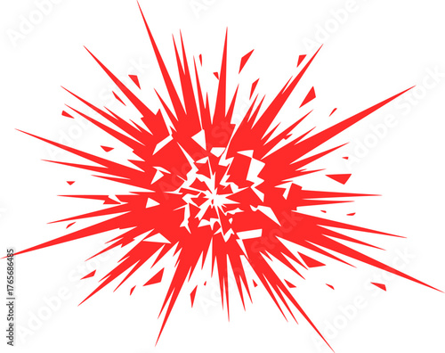 Business Disruption & Innovation Silhouette - Chaotic Geometric Shattering Shape Black Vector Icon for Creative Breakthrough