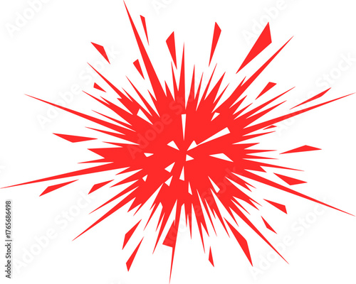 Business Disruption & Innovation Silhouette - Chaotic Geometric Shattering Shape Black Vector Icon for Creative Breakthrough