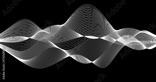wavy lines Grid background with Black and white Geography